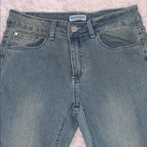 Light washed blue jeans